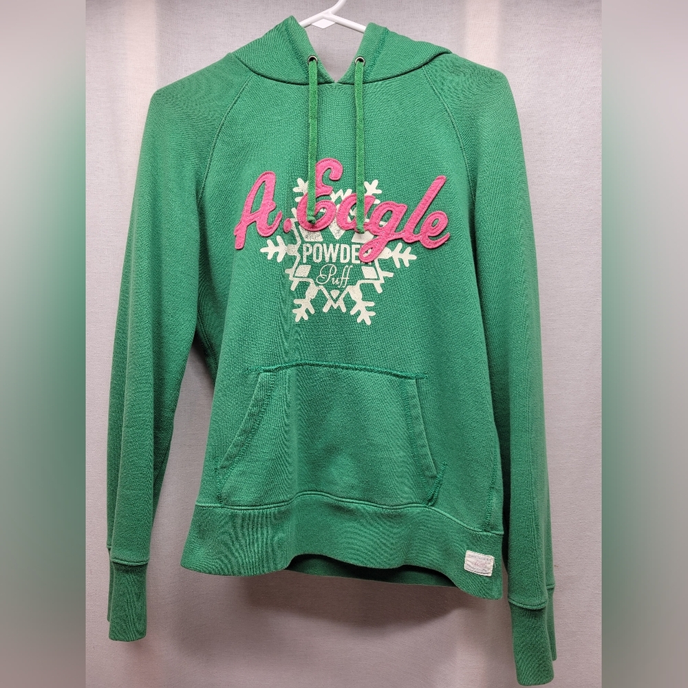 American Eagle Size XS Powder Puff Green Hoodie
